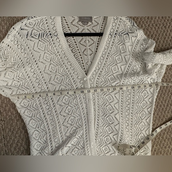 Cyrus Ivory Pointelle Cardigan - Picture 4 of 6